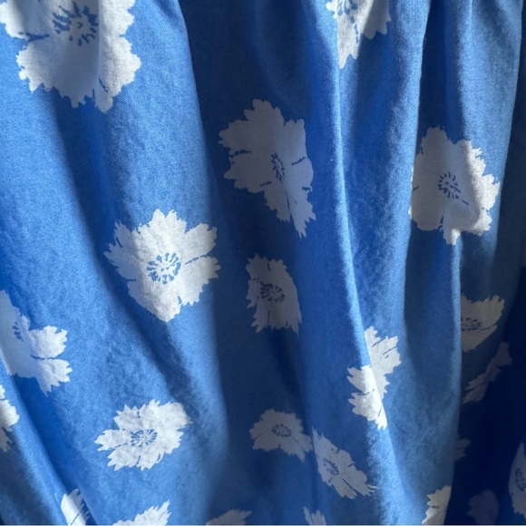 Universal Thread Cinched Waist Blue Floral Sun Dress Size Medium - Picture 8 of 14